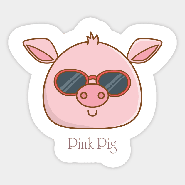 pink pig Sticker by This is store